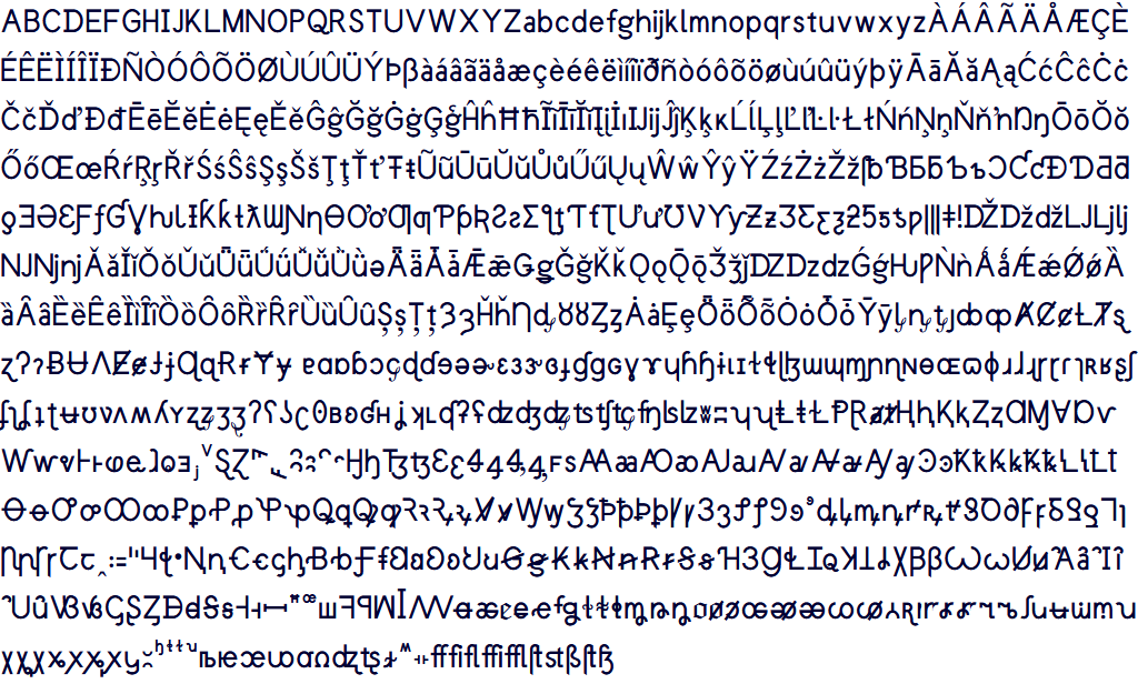 Sample image for Latin characters in Catrinity